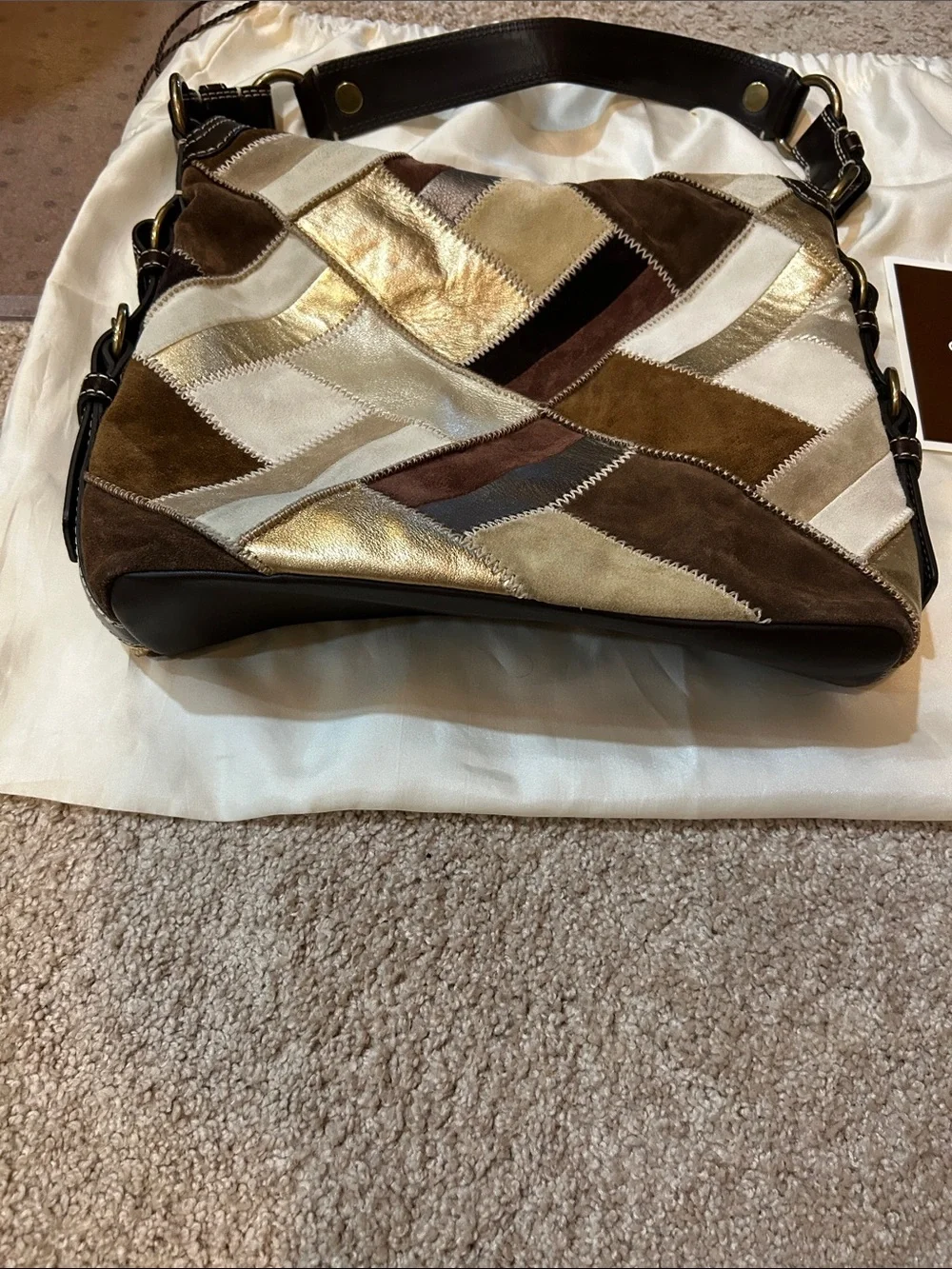 Coach Patchwork Hobo Bag - Brown, Gold & Cream - Picture 13 of 13